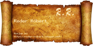 Reder Róbert névjegykártya
